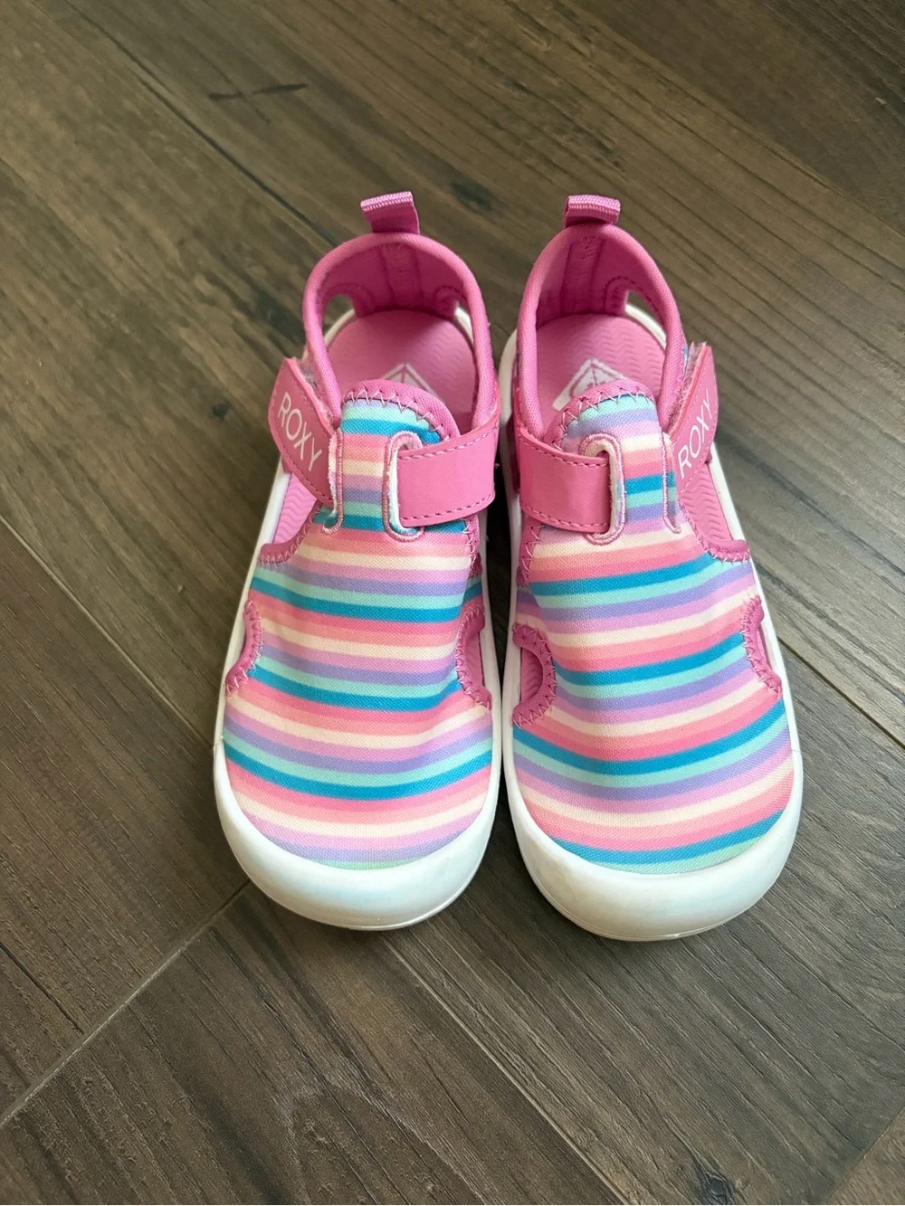 Roxy Kids Pink Multicolor Stripe Water Shoes